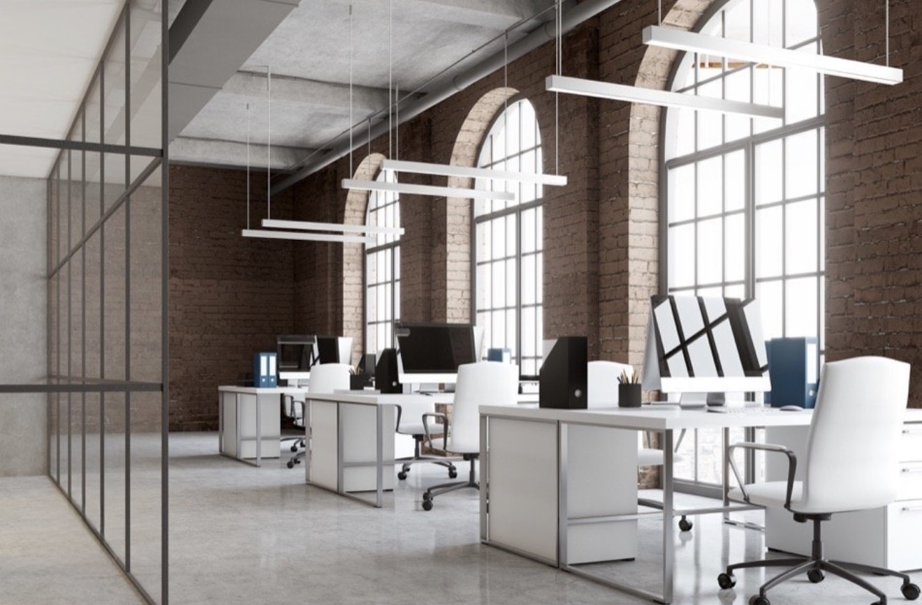 Bright, modern brick-walled office cleaned to a high standard